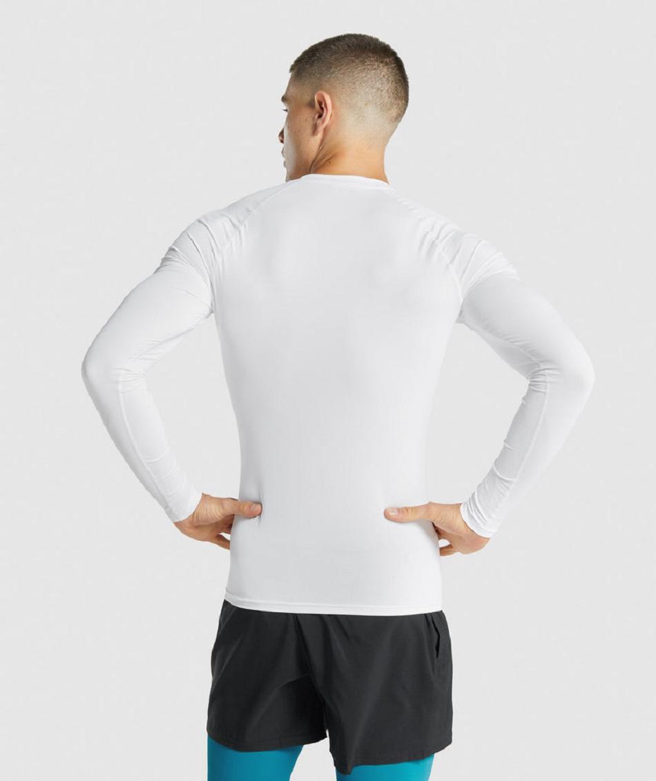 Long Sleeve Męskie Gymshark Element Baselayer Białe | PL 3631SGL